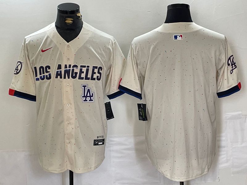 Men Los Angeles Dodgers Blank Cream Fashion Nike Game MLB Jersey style 2->los angeles dodgers->MLB Jersey